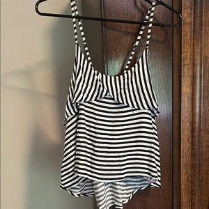 Volcom Black and White Striped flowy tank